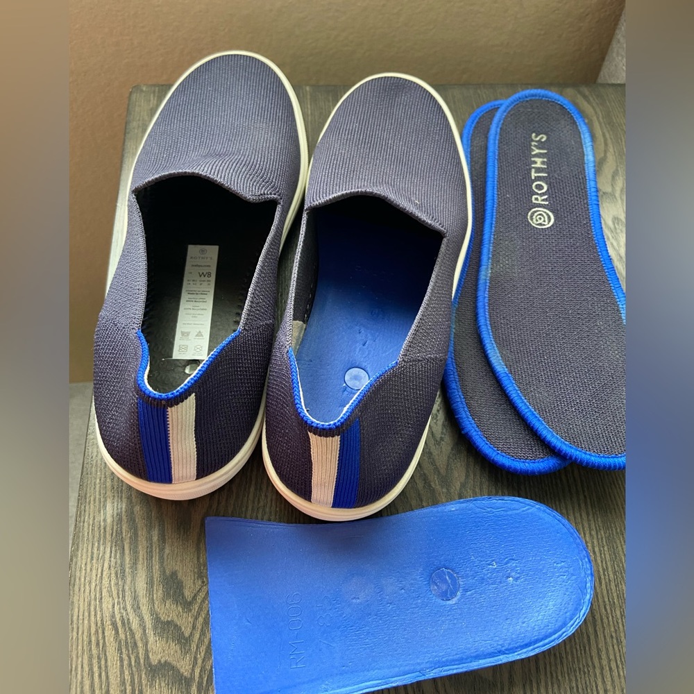 Rothy’s The Sneakers Classic Slip On Blue Size 8